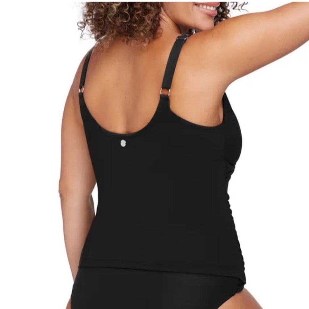 Black Ruched Tankini - Picture 2 of 3